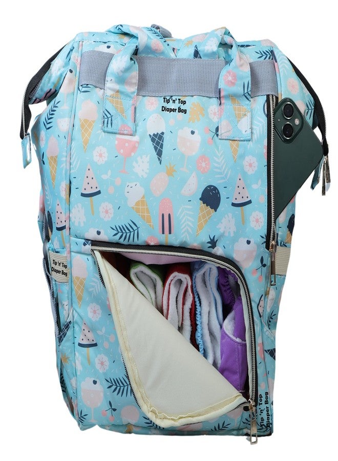 Tip 'n' Top Baby Kids Diaper Bag Backpack for diapers Travelling Diaper Bag for Moms Gift for New born baby (Ice Cream Printed) Insulated Bottle Pockets - Image 4