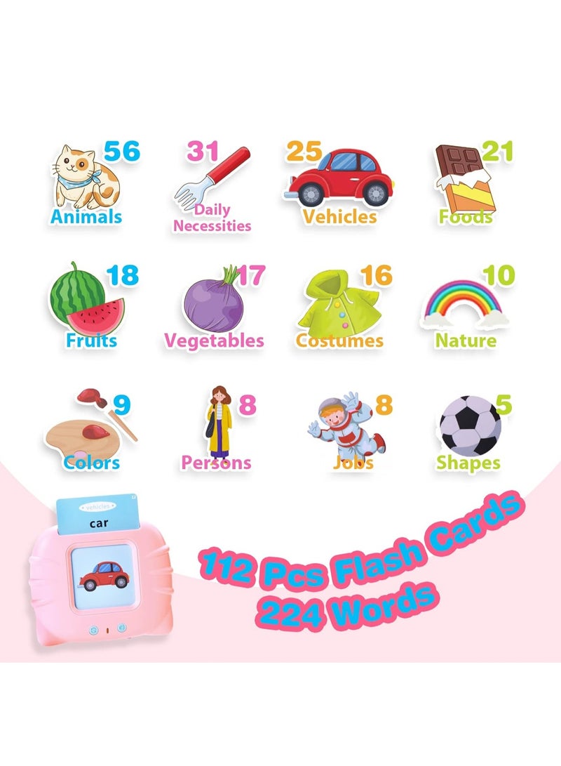 112 Cards Flash for Toddlers 2-4 Years,Toddlers -Learning Animals Colors Shapes Audible Learning Sight Words Kindergarten Gift 1-4 Year Old Kids - Image 3