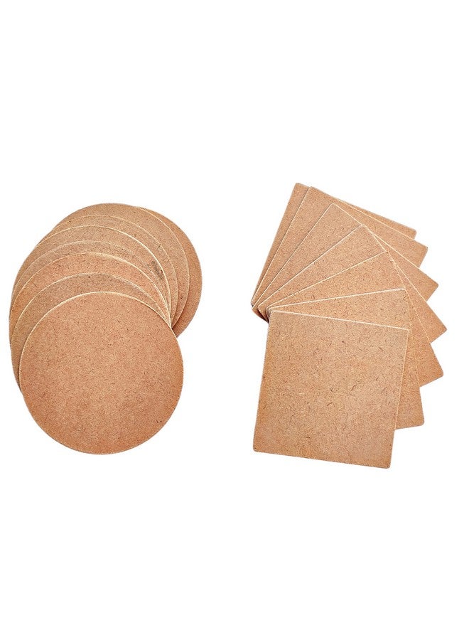 ORMANGO Combo Pack of 24 MDF Coasters for DIY Art Craft Projects,Unfinished Wood Pieces for Engraving,Painting,and Staining,Square and Round Coaster Set with Raw Natural Look, Durable and Lightweight - Image 3