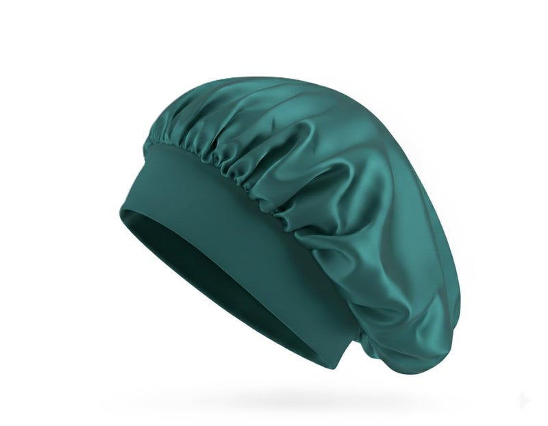 Satin Sleep Bonnet, Premium Soft Fabric (Green)