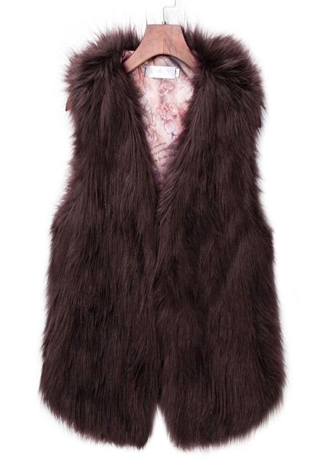 Loquat Women's Imitation Fox Fur Warm Vest - Image 1