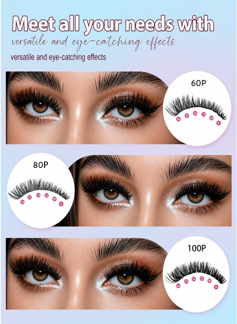 576pc DIY Lash Extension Kit: Wispy Individual Lash Clusters with Bond & Tweezer Set - At-Home False Eyelashes for Women - Image 5