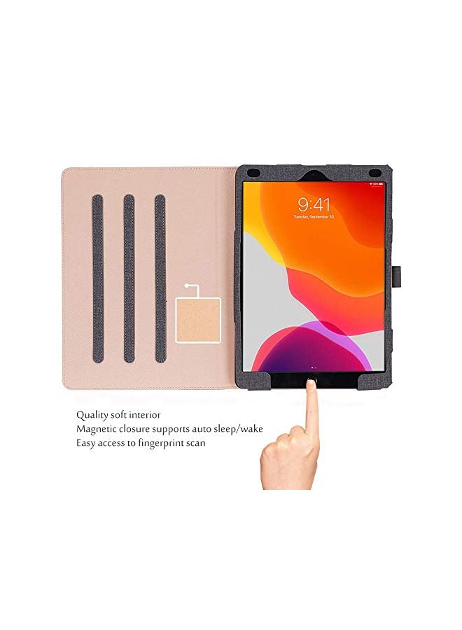 Procases Ipad 10.2 Inch Case 2021 9Th / 2020 8Th / 2019 7Th Generation Ipad Case, Leather Vintage Stand Folio Cover Protective Case For 10.2" Ipad 9Th Gen / 8Th Gen / 7Th Gen -Grey - Image 3