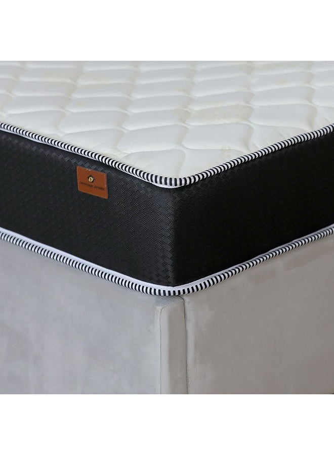 DANUBE HOME Isleep Bonnel Spring Mattress With 2 Pillow Free Medium Firm Feel Spine Balance For Pressure Relief L200xW160 cm Thickness 21 cm Cream/Black  - Image 1