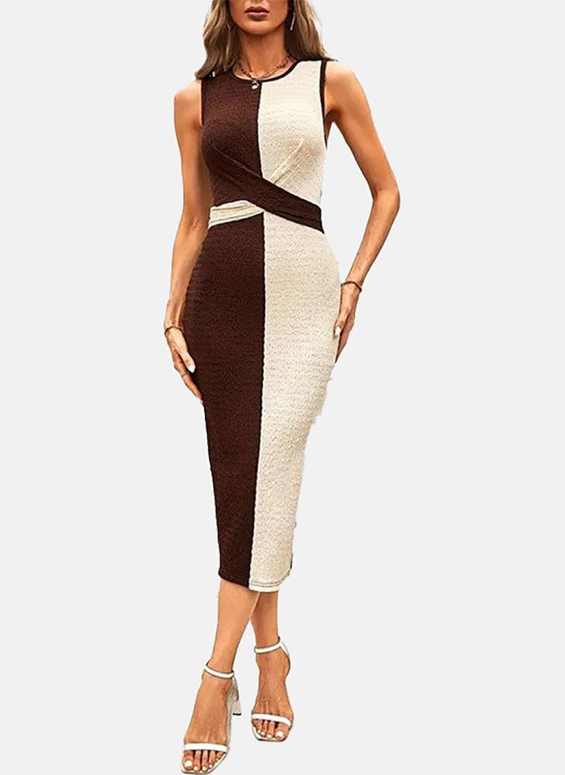 YUNIQEE Colorblock Midi Dress - Image 1