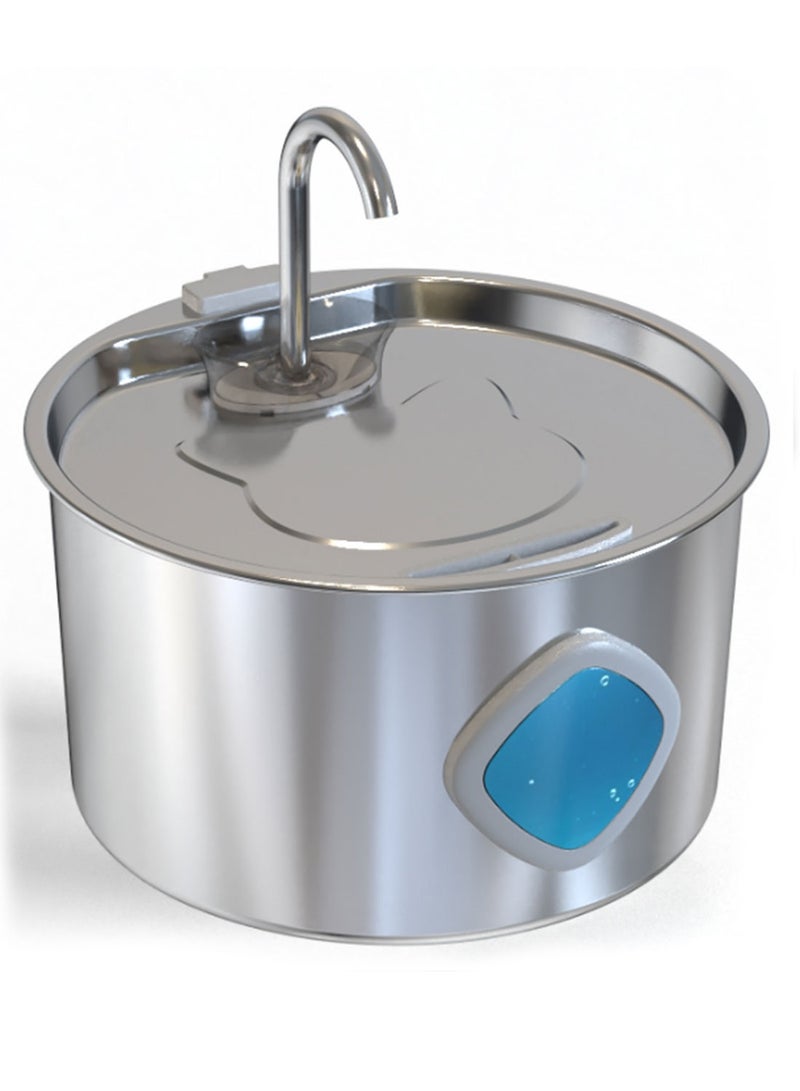 كيدل نافورة مياه للحيوانات الأليفة من الفولاذ المقاوم للصدأ 304، وحدة تغذية بسعة كبيرة، موزع مياه 2 في 1 للقطط والكلاب مع موزع مياه أوتوماتيكي ونافذة مرئية لمستوى المياه، وحدة تغذية ومياه عالمية للحيوانات الأليفة للقطط والكلاب - Image 2