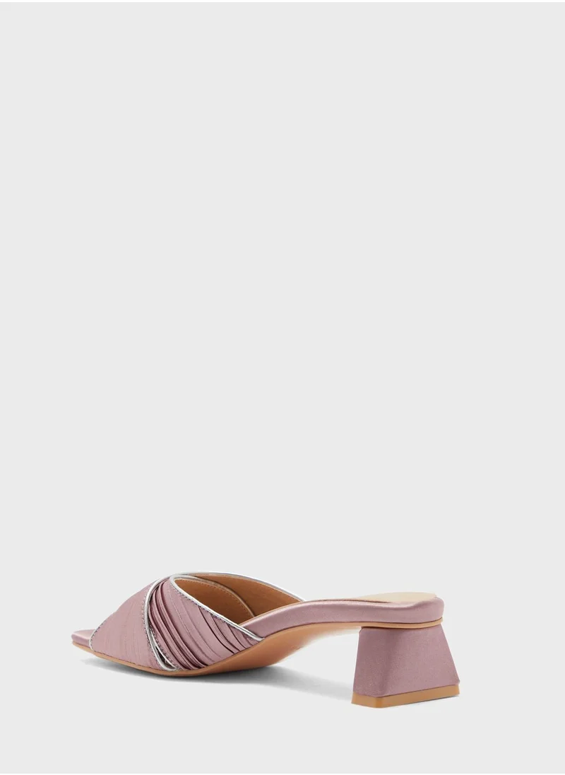 Khizana Metallic Trim Satin Sandal