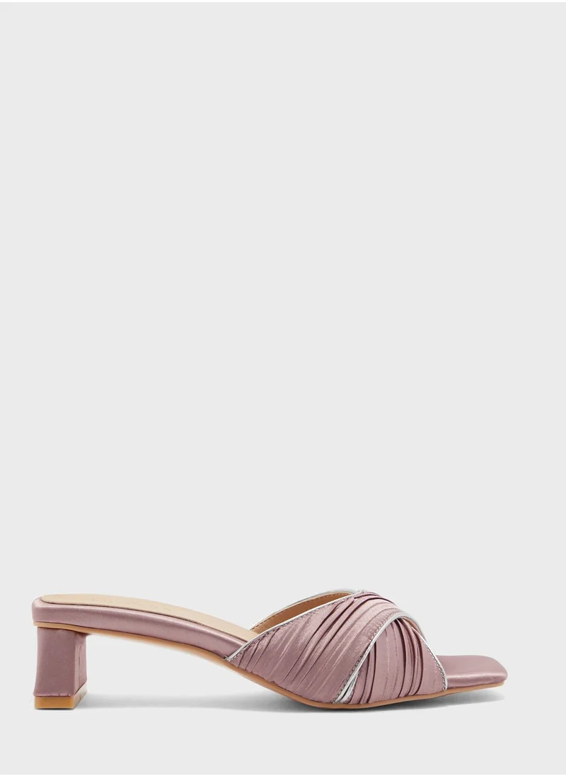 Khizana Metallic Trim Satin Sandal