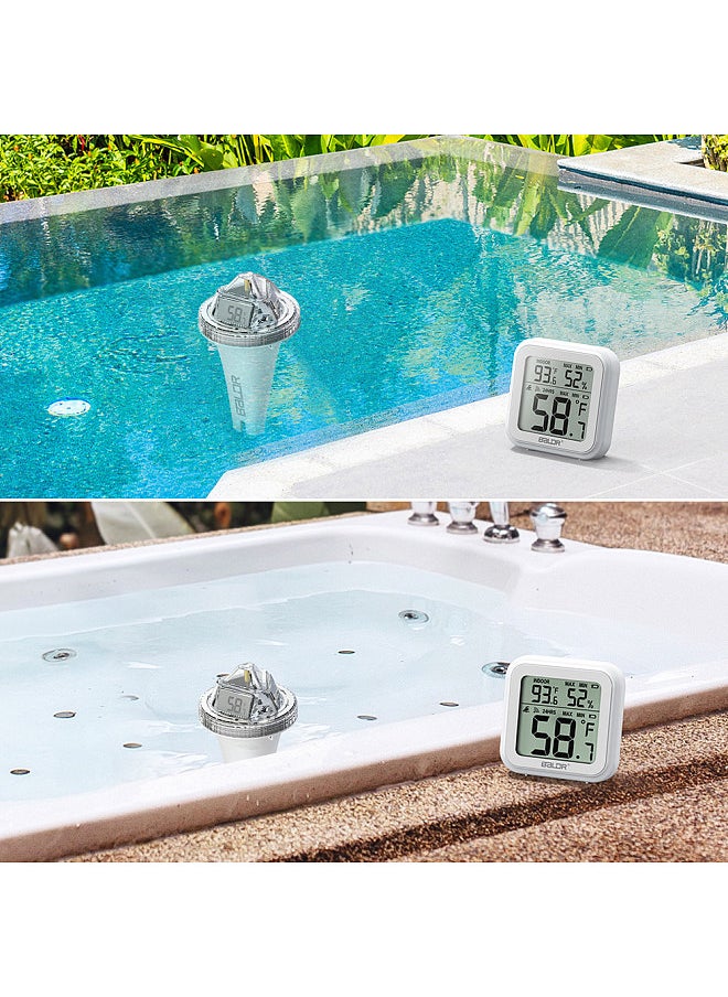 BALDR - Pool Thermometer Floating Easy Read Digital Swimming Pool Thermometer Wireless Water Temperature Gauge with Indoor Thermometers Floating Thermometer - Image 1