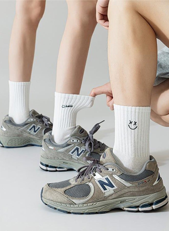 2 Ppairs Of White Middle Tube Socks, Novelty Couple Socks, Adult Men And Women Middle Tube Socks, Valentine's Day Gift  - Image 2