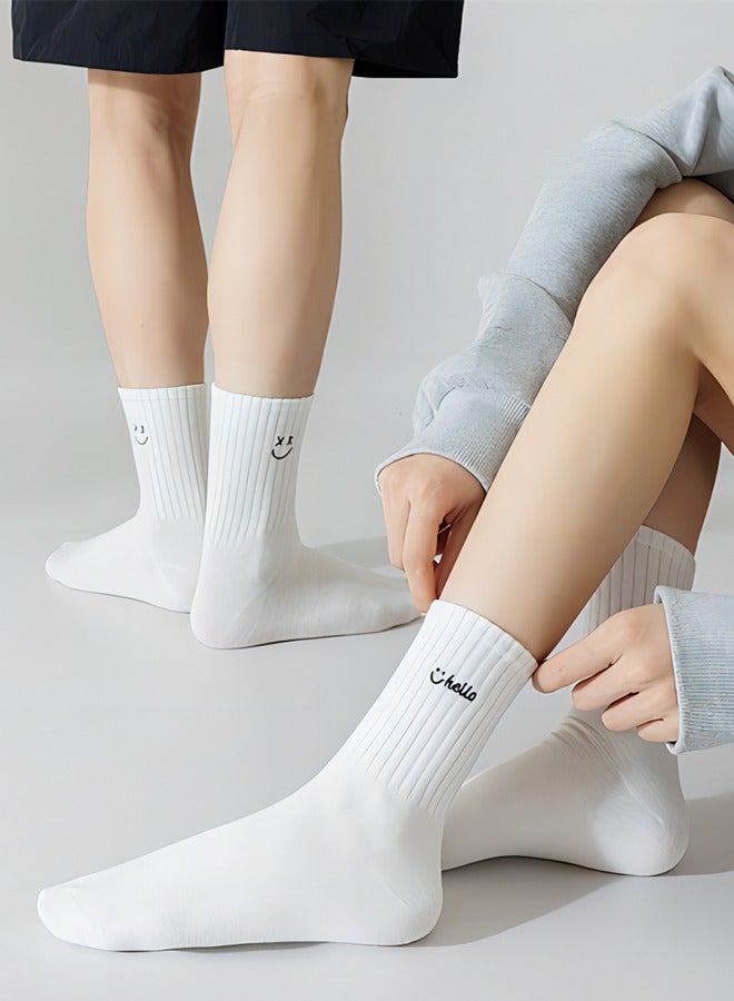 2 Ppairs Of White Middle Tube Socks, Novelty Couple Socks, Adult Men And Women Middle Tube Socks, Valentine's Day Gift  - Image 3