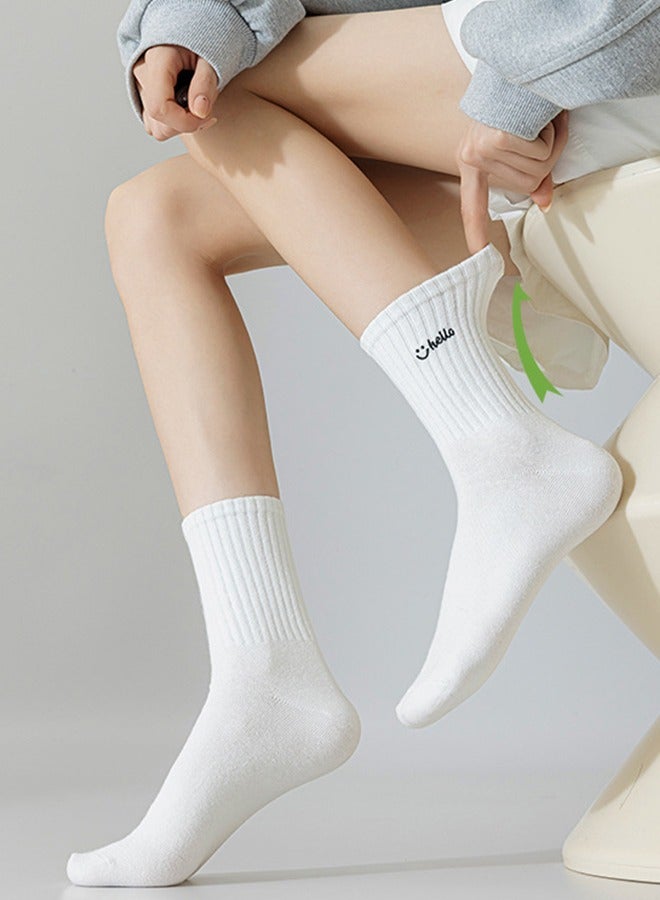 2 Ppairs Of White Middle Tube Socks, Novelty Couple Socks, Adult Men And Women Middle Tube Socks, Valentine's Day Gift  - Image 4