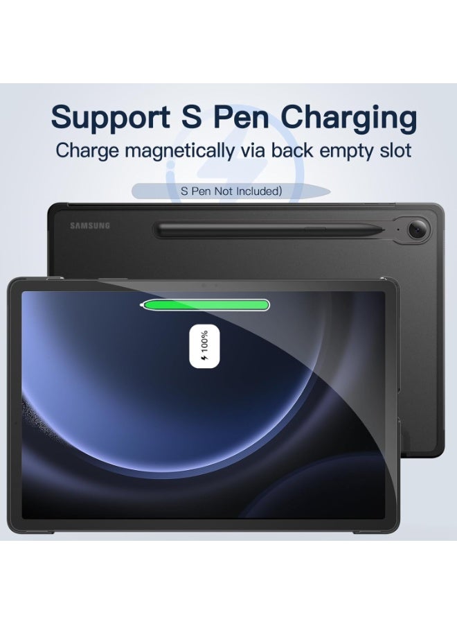 FITIT حافظة كتاب لجهاز سامسونج جالاكسي تاب S10 FE / S9 FE بحجم 10.9 بوصة، غطاء واقي مع حامل ثلاثي الطيات، يدعم شحن قلم S، استيقاظ/نوم تلقائي (أسود) - Image 4