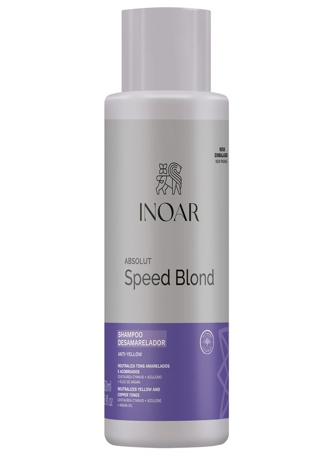 Inoar Absolut Speed Blond Shampoo with Argan Oil for Blonde & Gray Hair with Tone Enhancement & Hydration, 16.9 fl.oz - Image 1