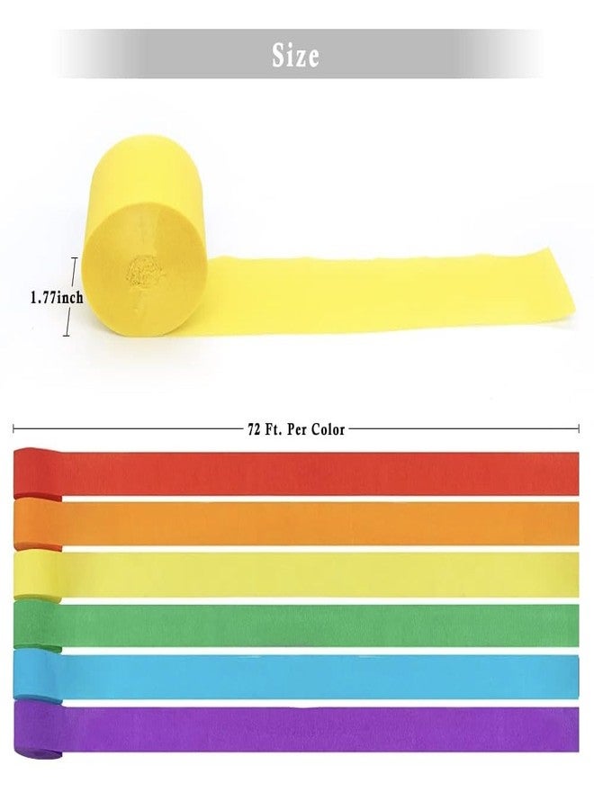 Binpeng Streamers Paper 433ft Long 1.77in Wide Crepe Paper Streamers, Tassels Paper for Party Decorations Wedding,Festival (Rainbow Streamers 6 Packs) - Image 2