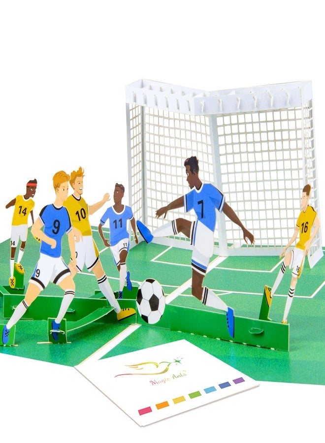 Magic Ants 3D Pop-Up Soccer Card, Soccer Theme, Soccer Player & Ball, Birthday or Sports Fan Gift, Interactive Pop-Up Stadium Design, Congratulations Card, Fathers Day Card for Soccer Enthusiasts - Image 1
