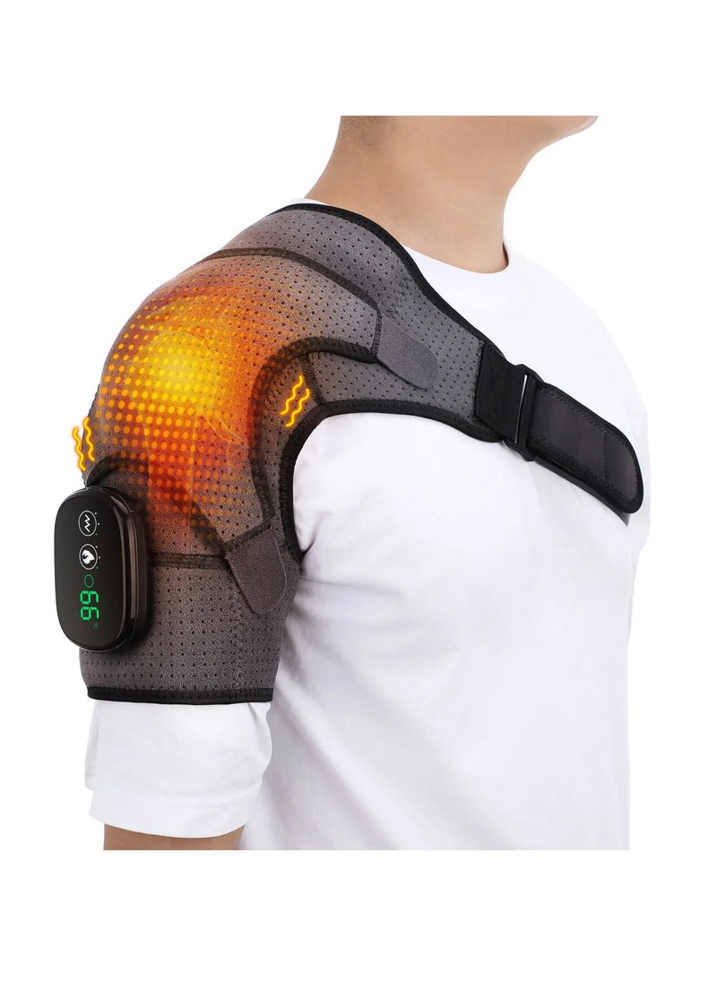 Generic Electric Heating Shoulder Brace, LED Display, Vibration Shoulder Massage Support Belt Strap, For Arthritis Joint Injury Pain Relief  - Image 1