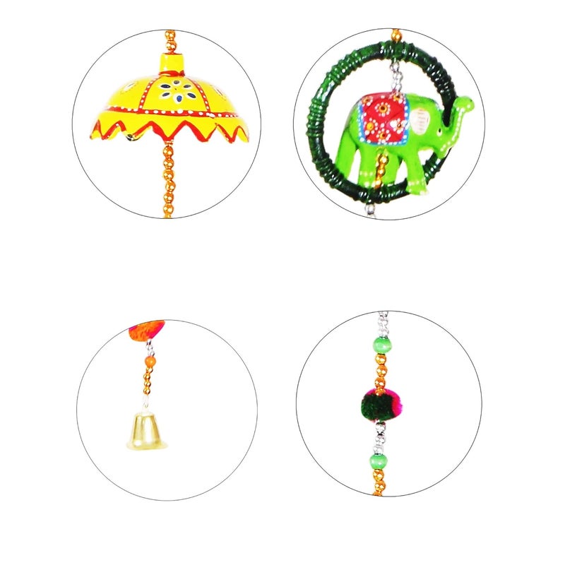 Monk wish Monk wish Rajasthani Elephant Ring with Umbrella Door Hangings Wall Art for Main DoorLiving Room Home Decor120 CM Set of 2 - Image 3