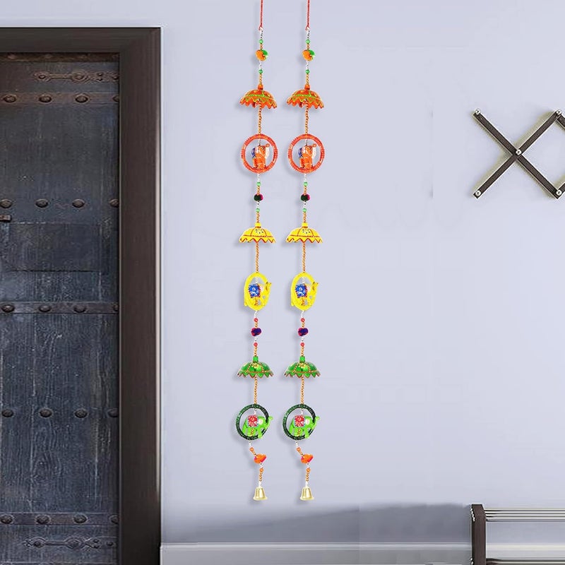 Monk wish Monk wish Rajasthani Elephant Ring with Umbrella Door Hangings Wall Art for Main DoorLiving Room Home Decor120 CM Set of 2 - Image 1