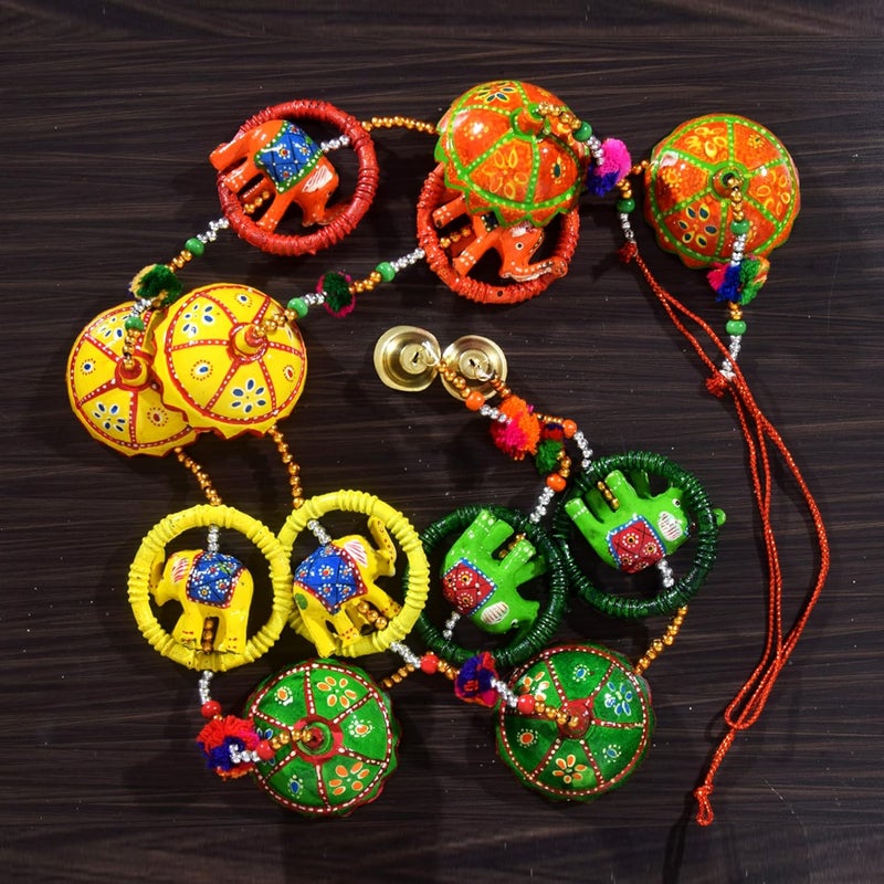 Monk wish Monk wish Rajasthani Elephant Ring with Umbrella Door Hangings Wall Art for Main DoorLiving Room Home Decor120 CM Set of 2 - Image 2