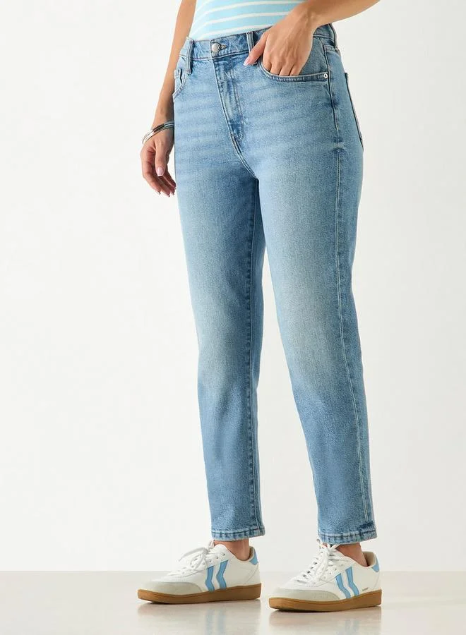 لي كوبر بنطلون جينز سادة بقصّة عادية وجيوب من لي كوبر