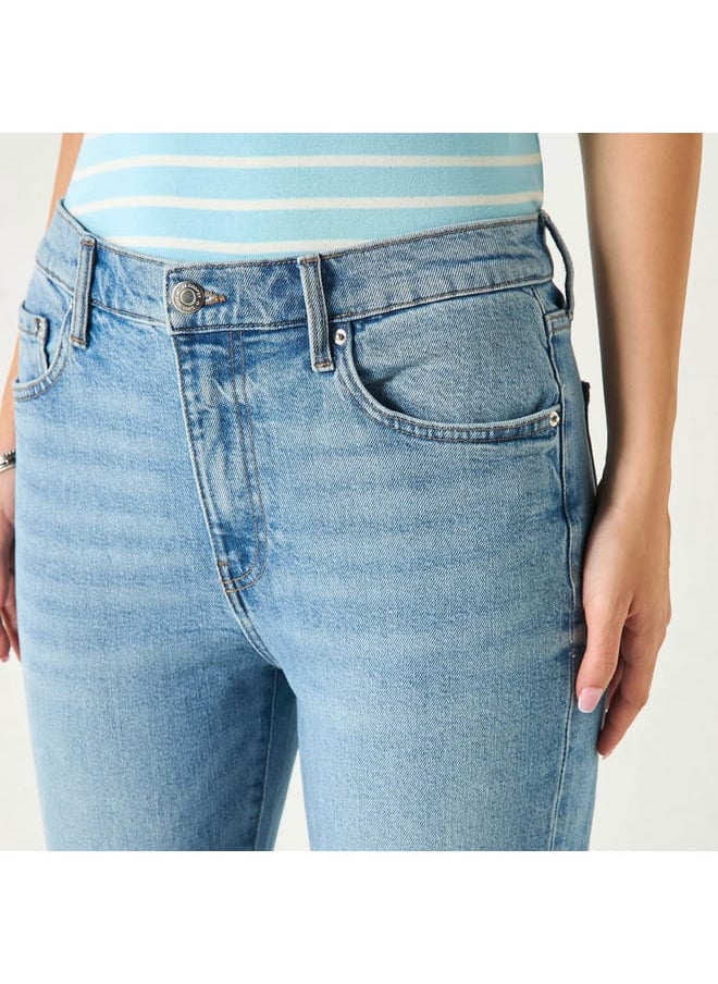 Lee Cooper Solid Regular Fit Jeans with Pockets