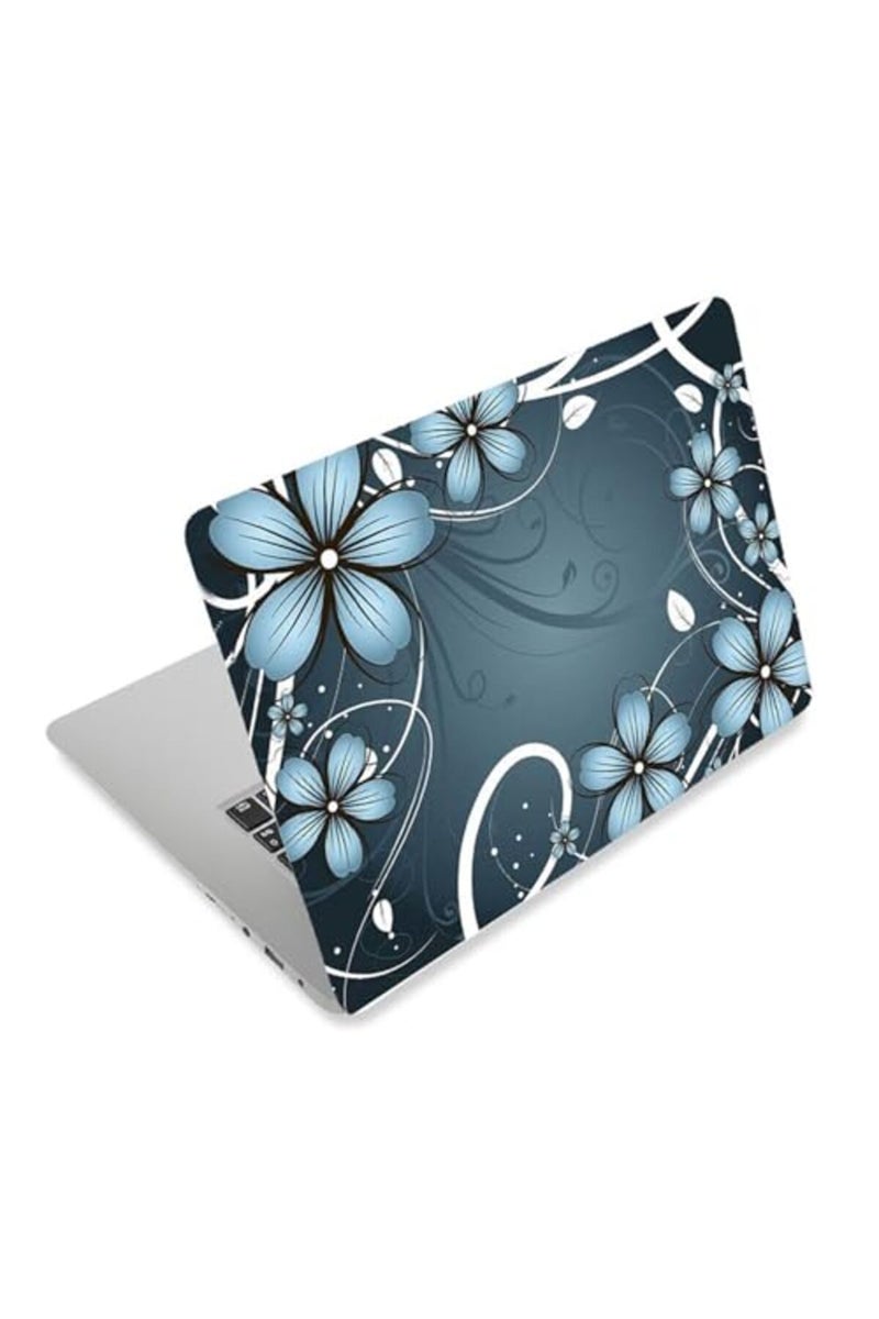HAPPYLIVE SHOPPING 3D Print Laptop Skin Vinyl Sticker Decal, 12" 13" 13.3" 14" 15" 15.4" 15.6 inch Laptop Skin Sticker Cover Art Decal Protector Fits HP Dell Lenovo Compaq Apple Asus Acer (Blue Flower) - Image 2