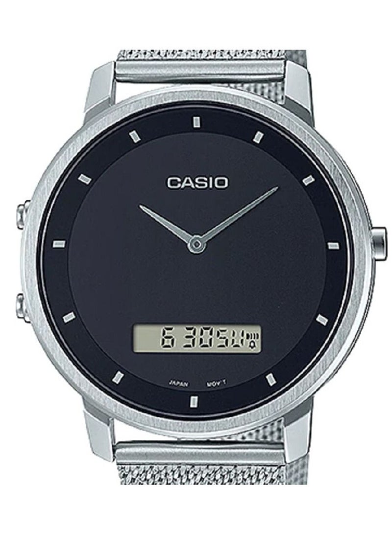 كاسيو ساعة كاسيو للرجال - انالوج - رقمية سوداء - سوار من الستانلس ستيل - MTP-B200M-1EDF. - Image 3