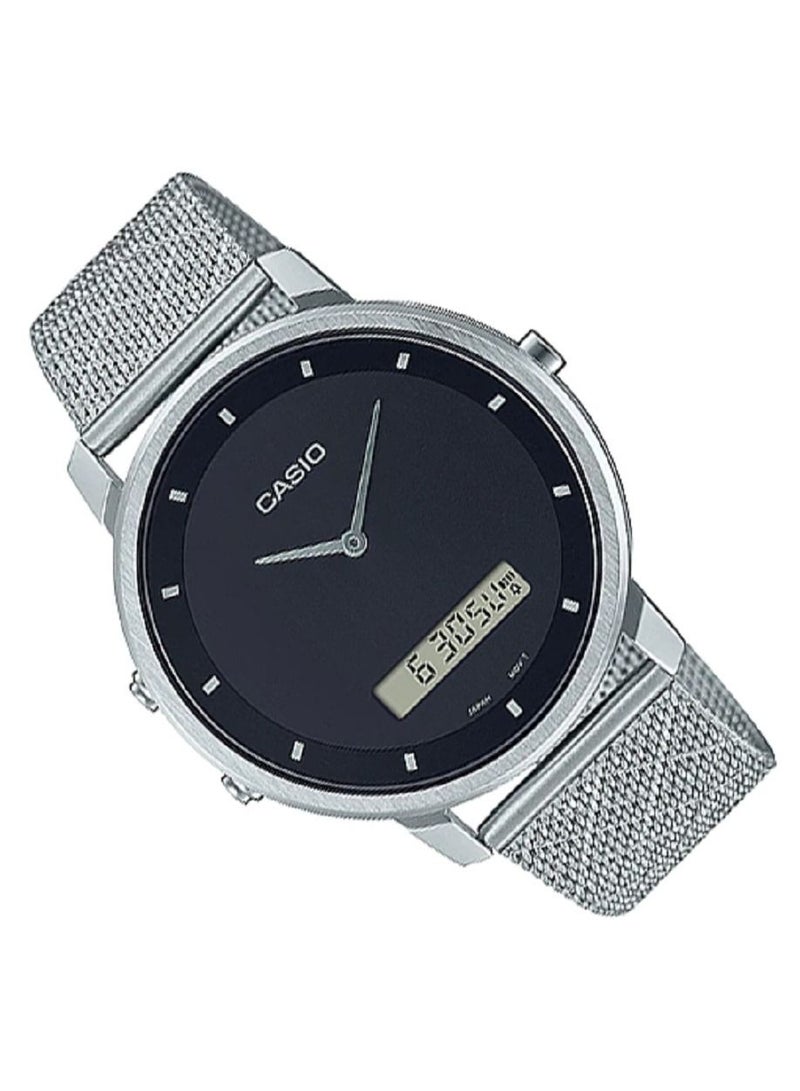 كاسيو ساعة كاسيو للرجال - انالوج - رقمية سوداء - سوار من الستانلس ستيل - MTP-B200M-1EDF. - Image 2