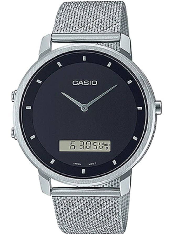 كاسيو ساعة كاسيو للرجال - انالوج - رقمية سوداء - سوار من الستانلس ستيل - MTP-B200M-1EDF. - Image 1