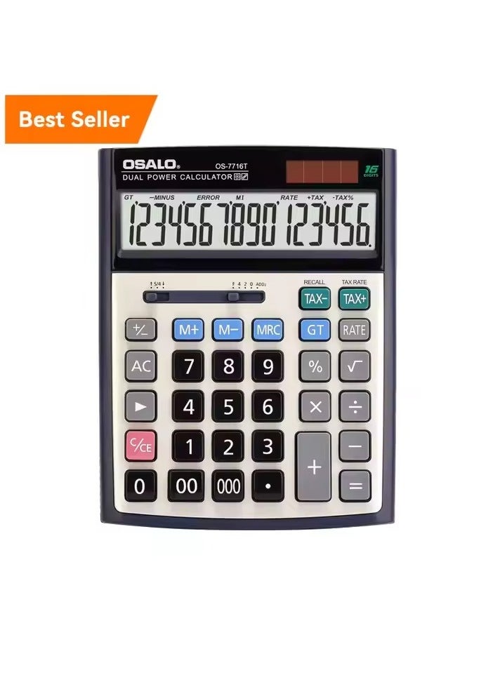 OSALO - Calculator, Desk Calculator With Large Display, Big Button Office Calculators,Smart Calculators,Tax Rate Calculator, Financial Accounting Calculator, Solar Calculator , Multifunctional Electronic Calculator With Large Buttons Suitable For Accountants And Business Managers - Image 1