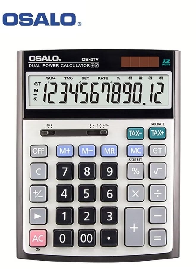 OSALO - Calculator, Desk Calculator With Large Display, Big Button Office Calculators,Smart Calculators,Tax Rate Calculator, Financial Accounting Calculator, Solar Calculator , Multifunctional Electronic Calculator With Large Buttons Suitable For Accountants And Business Managers - Image 1