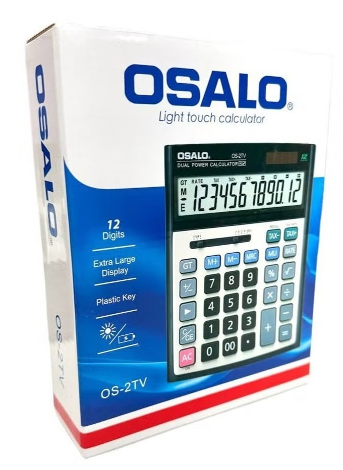 OSALO - Calculator, Desk Calculator With Large Display, Big Button Office Calculators,Smart Calculators,Tax Rate Calculator, Financial Accounting Calculator, Solar Calculator , Multifunctional Electronic Calculator With Large Buttons Suitable For Accountants And Business Managers - Image 1