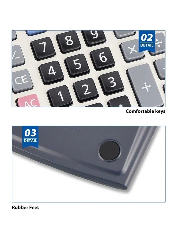 OSALO - Calculator, Desk Calculator With Large Display, Big Button Office Calculators,Smart Calculators,Tax Rate Calculator, Financial Accounting Calculator, Solar Calculator , Multifunctional Electronic Calculator With Large Buttons Suitable For Accountants And Business Managers - Image 1
