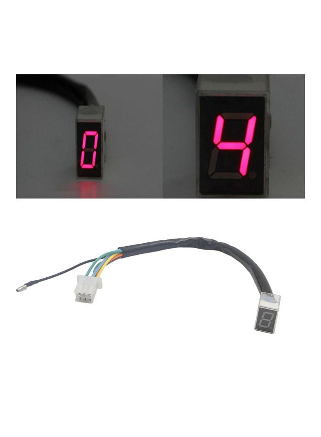 NIBEMINENT LED Universal Digital Gear Indicator Motorcycle Display Shift Lever Sensor - Image 1