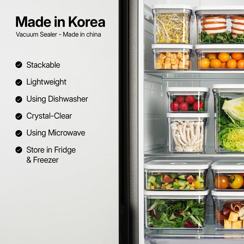 VAKUEN Premium Airtight Food Storage Containers, 2PC-SET(0.53qt), Smart One-Click Seal Lid, Patented Double Silicone Lining, 100% Leak Proof, BPA-FREE, Dishwasher, Freezer & Microwave Safe - Image 4