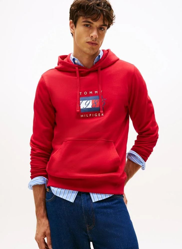TOMMY HILFIGER Flag Graphic Drawstring Hoody
