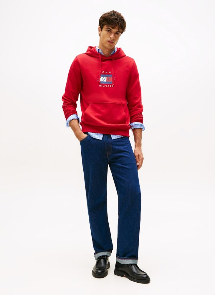 TOMMY HILFIGER Flag Graphic Drawstring Hoody - Image 4