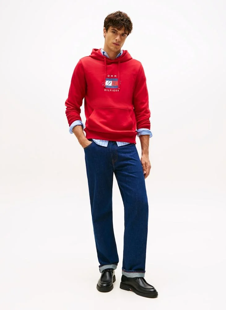 Tommy Hilfiger Red Flag Graphic Drawstring Hoody for Men | Best Price UAE