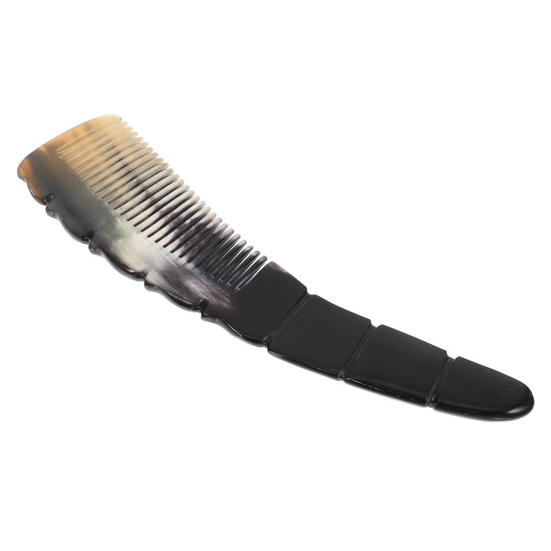 Ox Horn Hair Comb Non Static Scalp Massage Styling 20x5 5cm Natural Black Pattern - Image 2