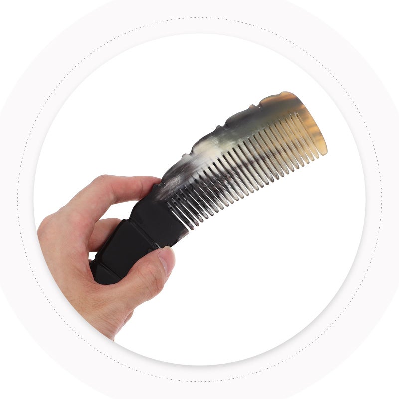 Ox Horn Hair Comb Non Static Scalp Massage Styling 20x5 5cm Natural Black Pattern - Image 4