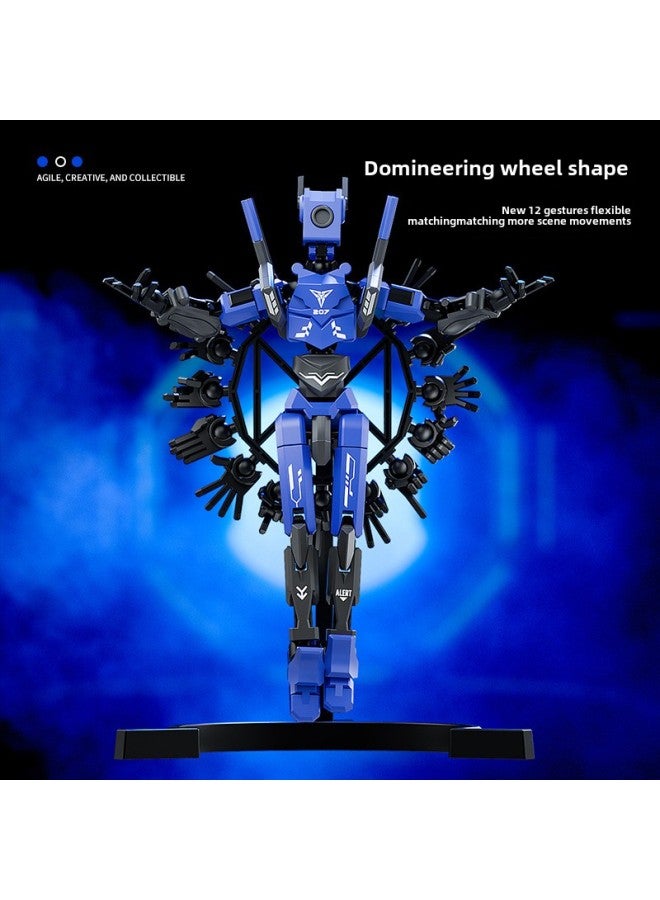 Cool Mecha Joint Doll Toy DIY Assembled Robot Multi-movable Decompression Doll Hand-made Ornaments-Color:Top Version Red - Image 3