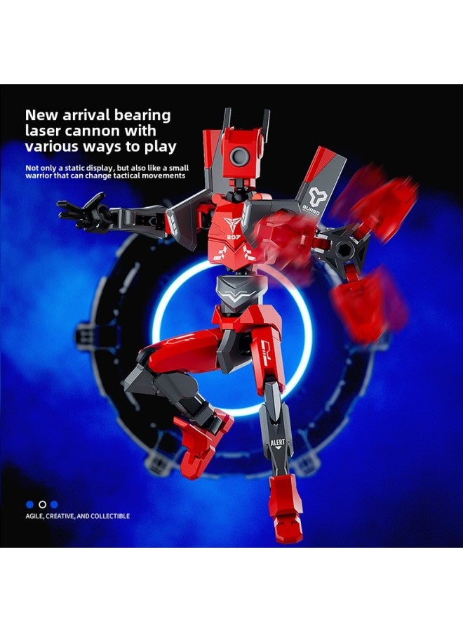 Cool Mecha Joint Doll Toy DIY Assembled Robot Multi-movable Decompression Doll Hand-made Ornaments-Color:Top Version Red - Image 4