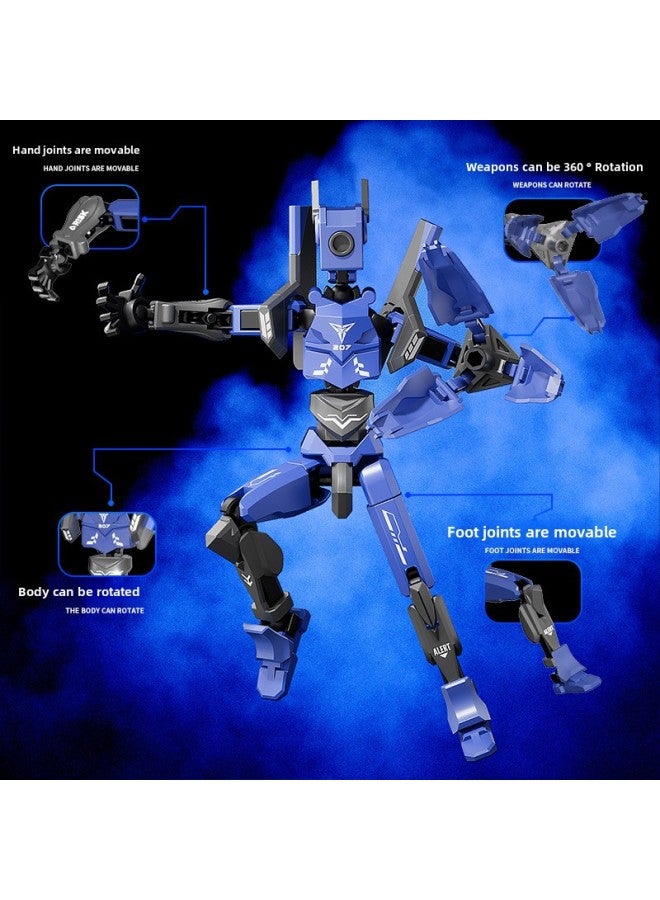 Cool Mecha Joint Doll Toy DIY Assembled Robot Multi-movable Decompression Doll Hand-made Ornaments-Color:Top Version Red - Image 5