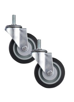 BMB tools 2-Piece 75mm Grey TPR Double Ball Bearing Caster - Swivel - Screw M12x30mm  - Image 1