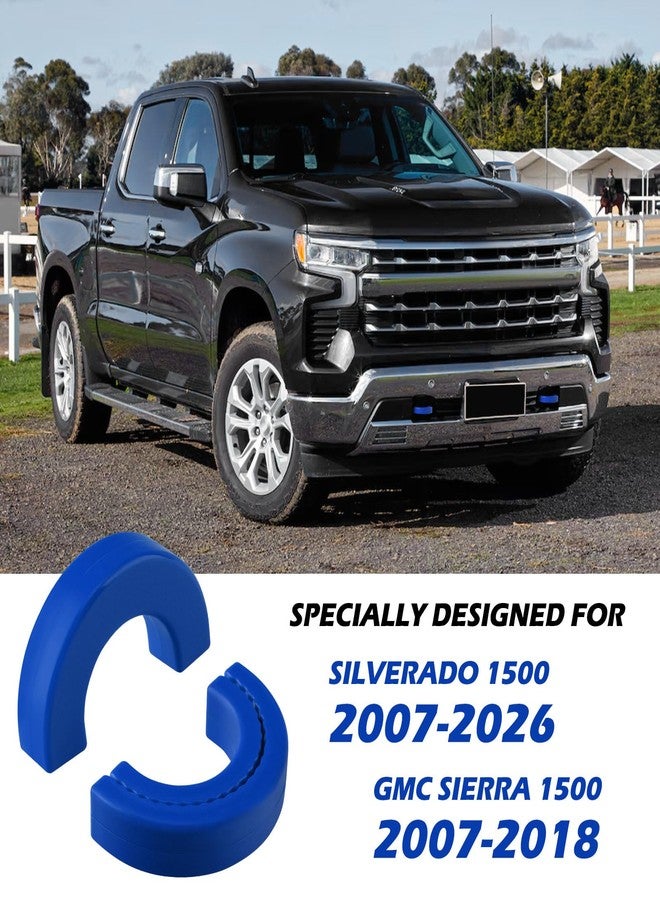 TECHPICCO Tow Hook Covers Fit for Chevy Silverado 1500 2007-2024, Hitch Cover Front Tow Hooks Compatible with Chevrolet Silverado 1500 Accessories 2025-2007 (Blue) - Image 2
