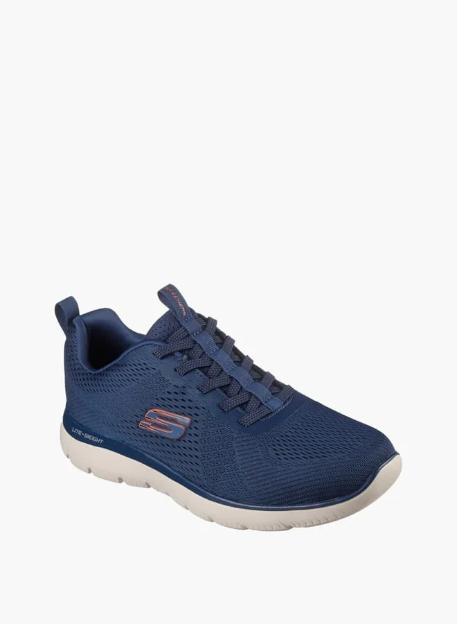 SKECHERS Men's Logo Detail Sports Shoes With Lace-Up Closure - Summits