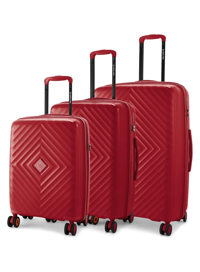 nasher miles Nasher Miles Antwerp Hard-Sided Polypropylene Luggage Set of 3 | 55cm, 65cm & 75cm | TSA Lock 8 Wheels & Expander Small, Medium & Large Trolley Bag for Travel | Suitcase (Maroon)