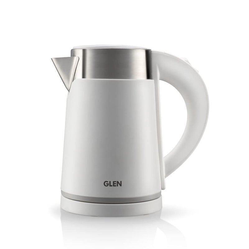GLEN Electric Kettle 800ml, Plastic Clad Stainless Steel, Cordless, 360° Rotation Base, Auto Shutoff, 800W, Kettle for Hot Water & Tea - White (9004) - Image 1