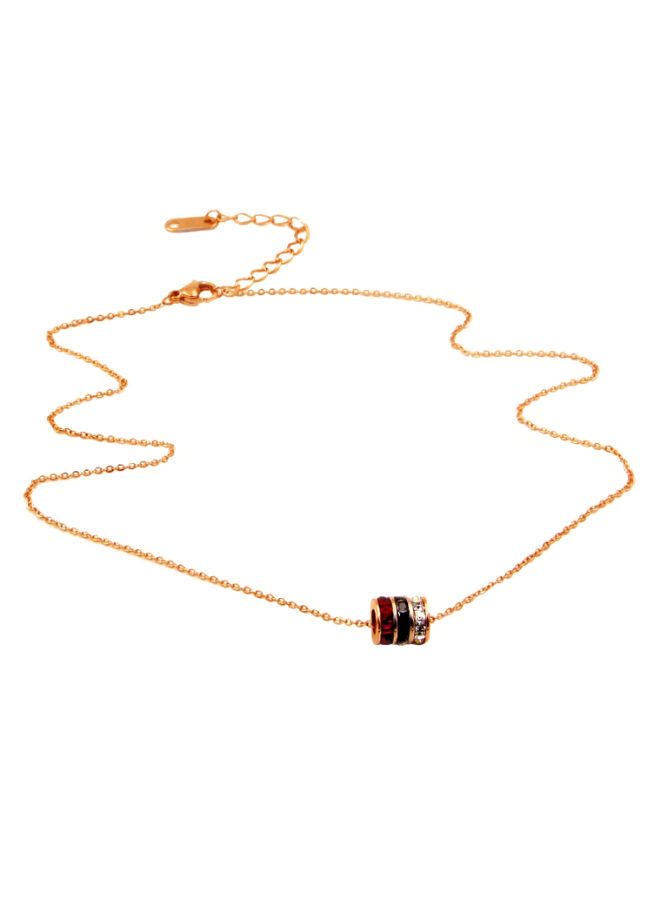 NIBEMINENT Alissa Triple Connected Colored Ring Pendant Necklace - Image 3